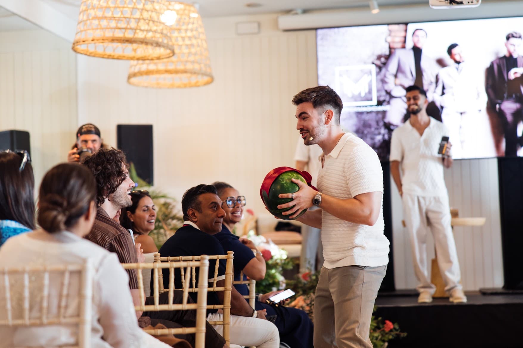 Edwin performing for guests at a private event